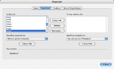 change the global template layout in word for mac